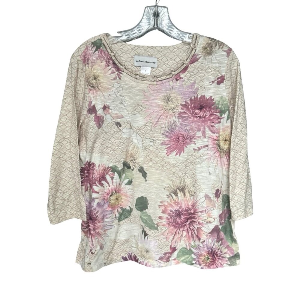 A05 Alfred Dunner Top Sz Small 3/4 Sleeve